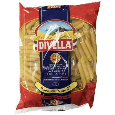 Penne Ziti Rigate No. 27, by Divelle 1 lb - [Premium Italian Food at Home ]