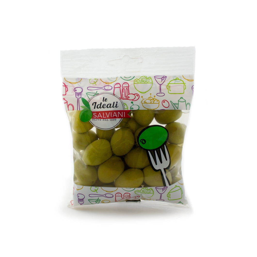 Salviani Sweet Green Olives in Brine 7.76 oz