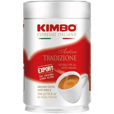 Caffe Aroma Espresso Ground Coffee Can by Kimbo - 8 oz. - [Premium Italian Food at Home ]