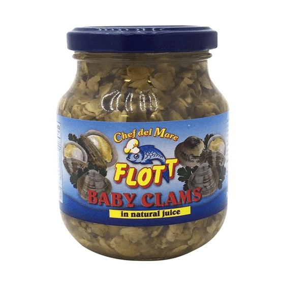 Baby Clams in Natural Juice by Flott 9.75 oz - [Premium Italian Food at Home ]