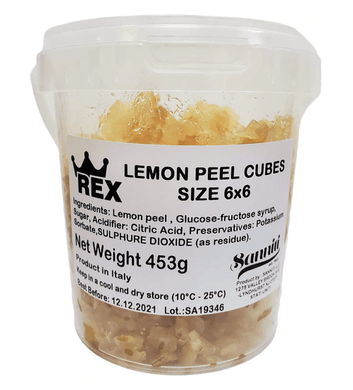 Candied Lemon Peel Cubes, by Rex 1 lb - [Premium Italian Food at Home ]
