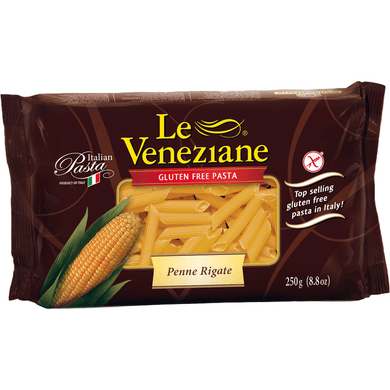 Italian Gluten Free Penne Corn Pasta by Le Veneziane - 8.8 oz. - [Premium Italian Food at Home ]