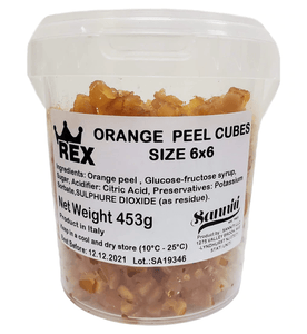 Candied Orange Peel Cubes, by Rex 1 lb - [Premium Italian Food at Home ]