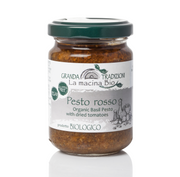 Organic Basil Pesto with Dry Tomatoes, by Granda Tradizioni 4.6 oz - [Premium Italian Food at Home ]
