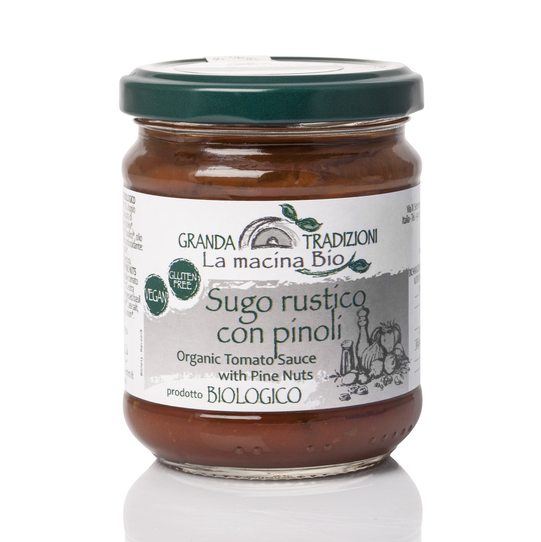 Organic Rustic Sauce with Pine Nuts, by Granda Tradizioni 6.34 oz - [Premium Italian Food at Home ]