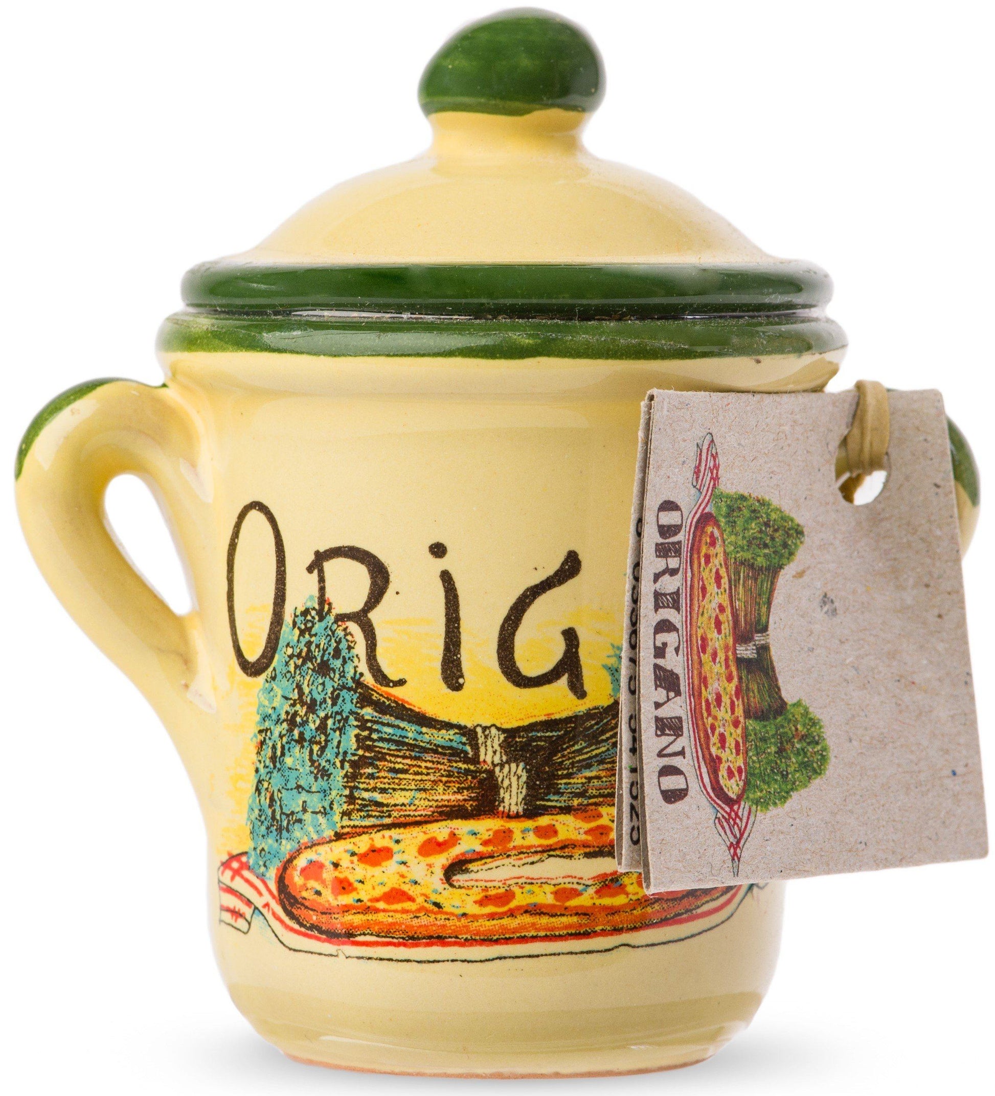 Dried Italian Oregano in a little Terracotta Crock by Casarecci di Calabria - 0.17 oz TERRACOTTA CROCK PREMIUM ITALIAN FOOD AT HOME 