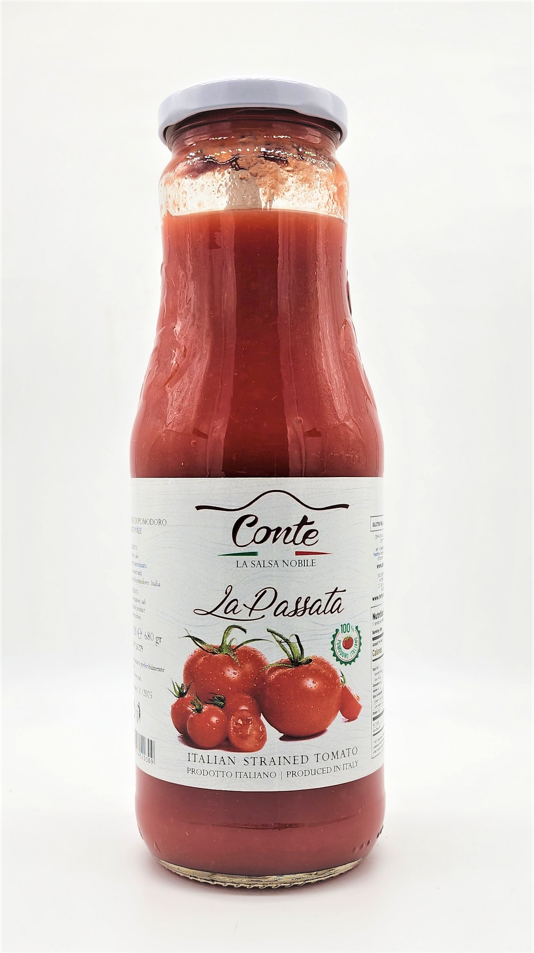 Conte Passata di Pomodoro Strained Fresh Tomatoes Puree Jar 100% from alabria - 24.3 oz