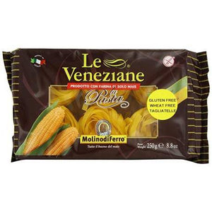 Italian Gluten Free Fettuccine Corn Pasta by Le Veneziane - 8.8 oz. - [Premium Italian Food at Home ]