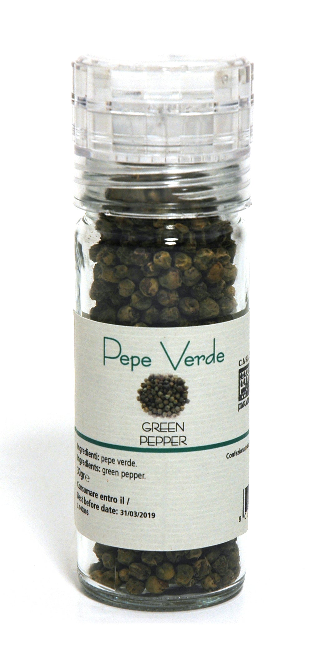 Seasoning Green Peppercorn Grinder, by Casale Paradiso 50 gr