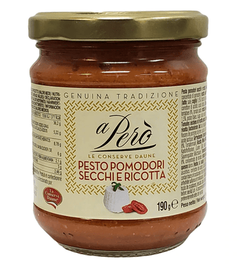Pesto Ricotta & Sundry Tomatoes, by A Pero' 10 oz - [Premium Italian Food at Home ]