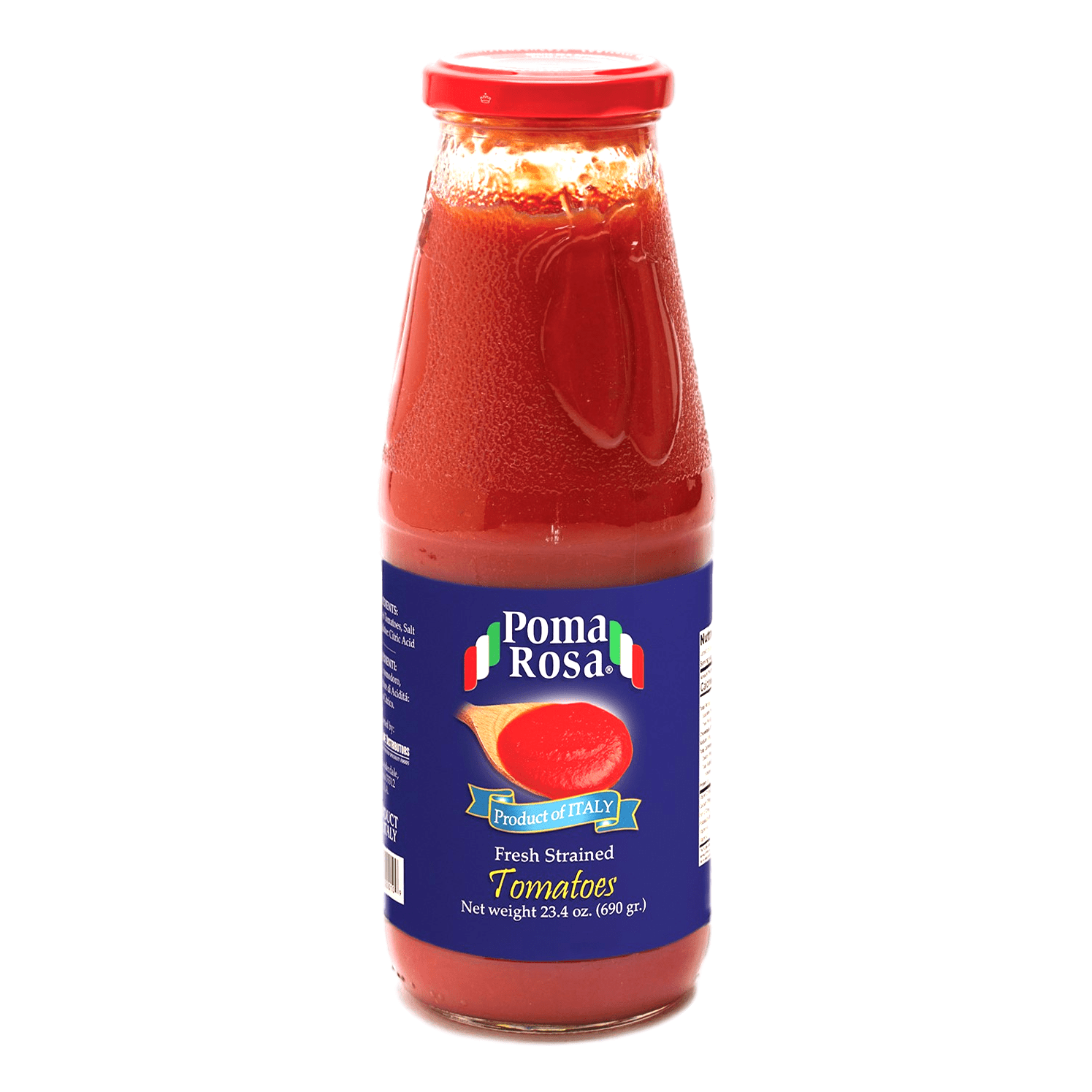 Strained Fresh Tomatoes Puree Jar by Poma Rosa - 24.3 oz - [Premium Italian Food at Home ]