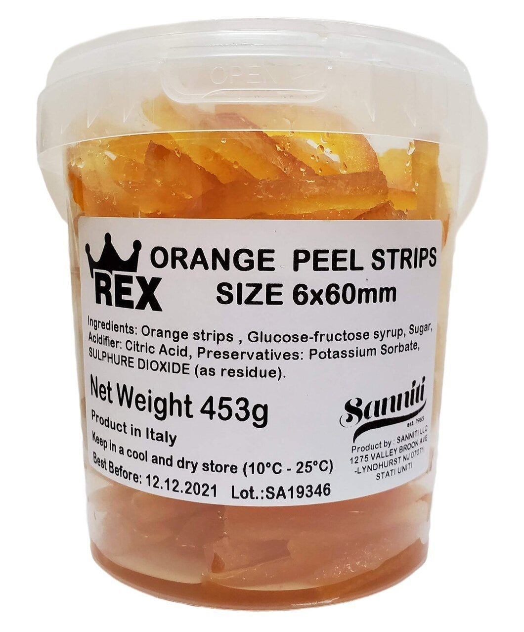 Candied Orange Peel Strips, by Rex 1 lb