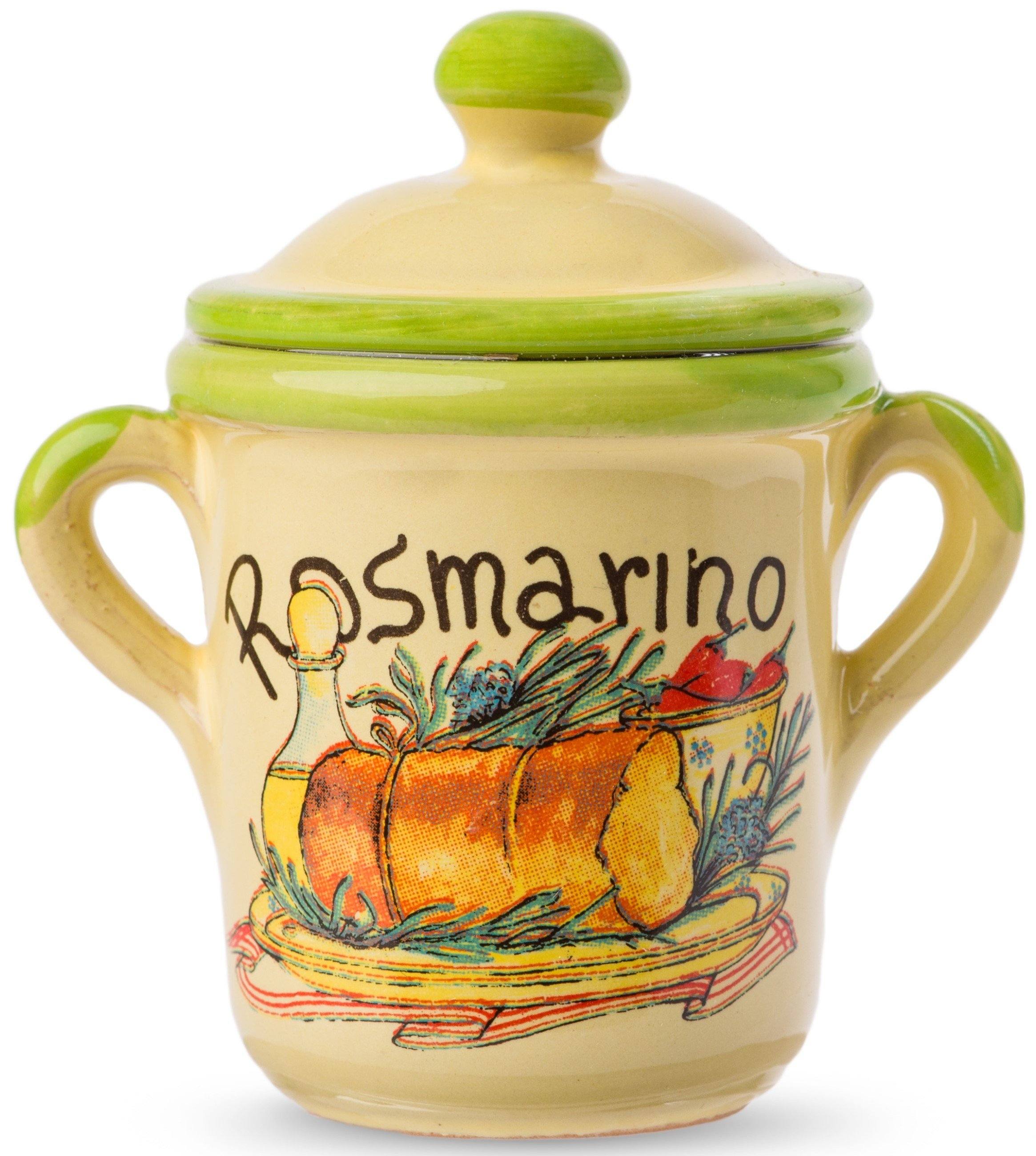 Dried Italian Rosmary in a little Terracotta Crock by Casarecci di Calabria - 0.17 oz TERRACOTTA CROCK PREMIUM ITALIAN FOOD AT HOME 