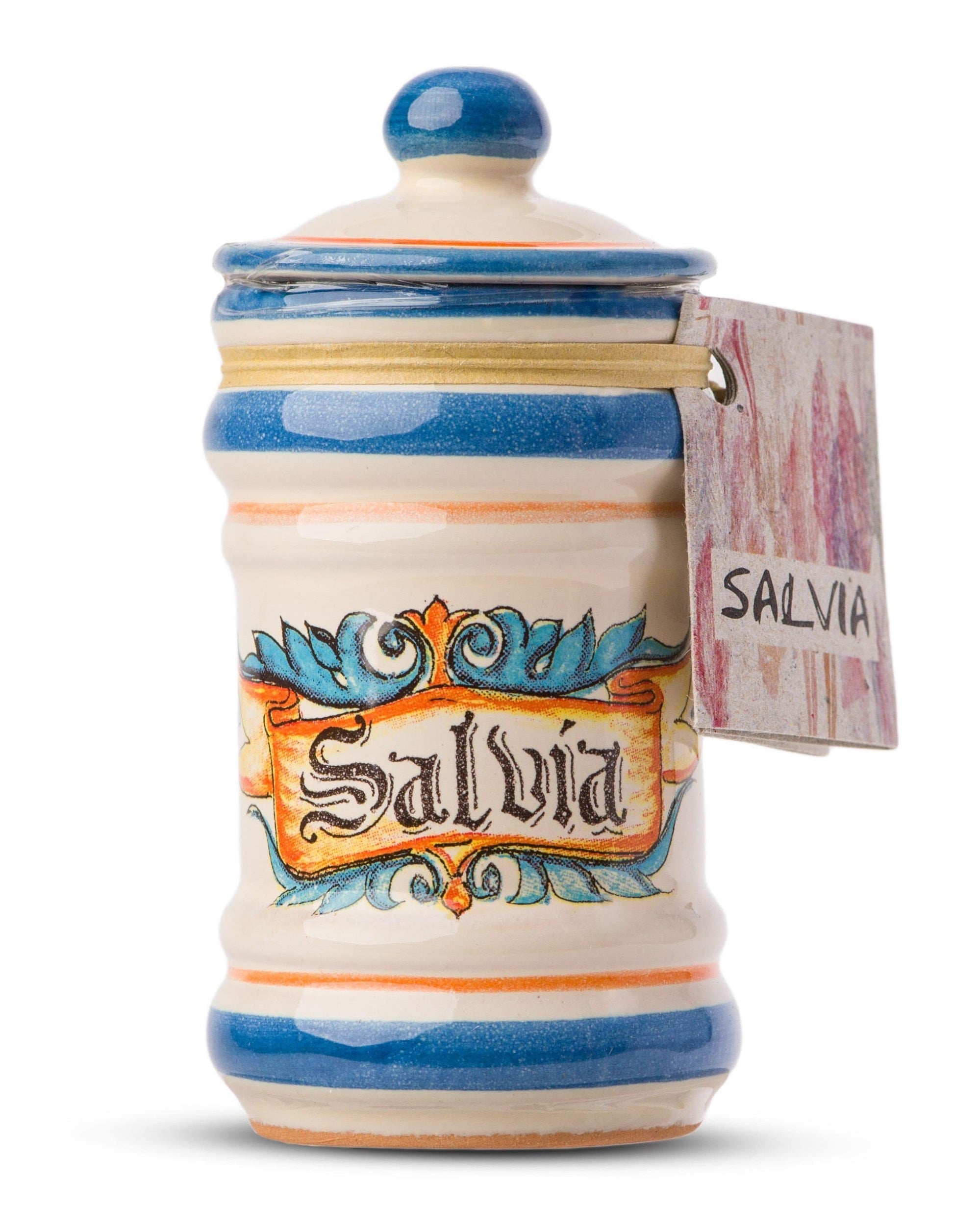 Dried Italian Sage in a little Terracotta Crock by Casarecci di Calabria - 0.17 oz - [Premium Italian Food at Home ]