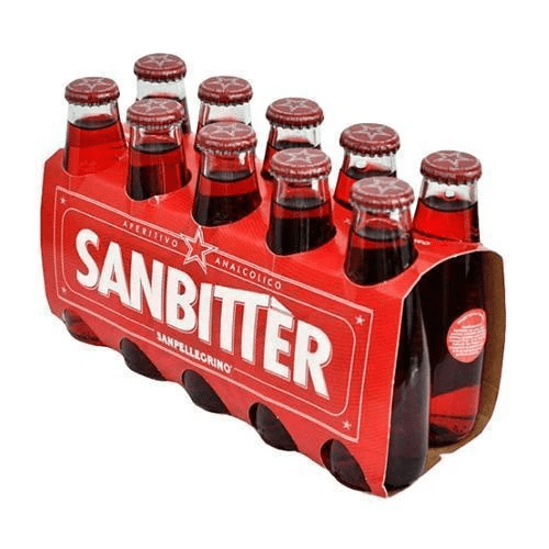 Sanbitter non-alcoholic red bitter aperitif by San Pellegrino - 10 x 100 ml - [Premium Italian Food at Home ]