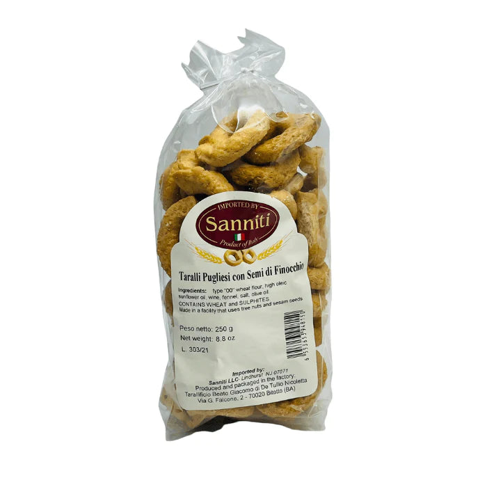 Taralli  Fennel Finocchio Beato Giacomo, 250 grams