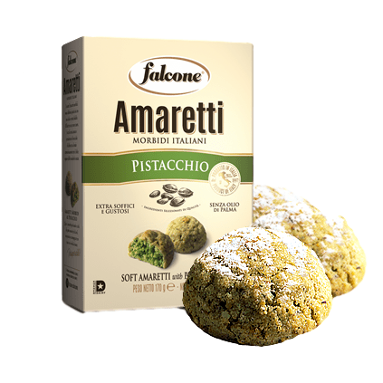 Soft Macaroons Amaretti with Pistachio by Falcone - 5.9 oz - [Premium Italian Food at Home ]