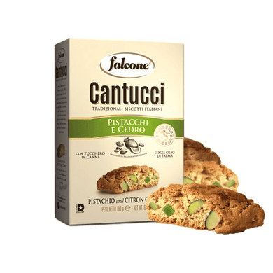 Cantucci Pistachio and Citron Cookies by Falcone - 6.35 oz - [Premium Italian Food at Home ]