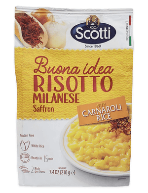 Risotto Milanese Saffron with Carnaroli Rice, by Scotti 7.4 oz - [Premium Italian Food at Home ]