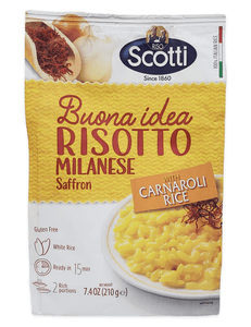 Risotto Milanese Saffron with Carnaroli Rice, by Scotti 7.4 oz - [Premium Italian Food at Home ]