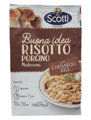 Risotto Porcini Mushroom with Carnaroli Rice, by Scotti 7.4 oz - [Premium Italian Food at Home ]