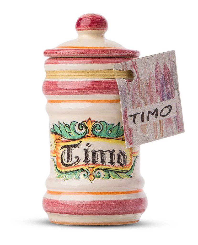 Dried Italian Thyme in a little Terracotta Crock by Casarecci di Calabria - 0.17 oz - [Premium Italian Food at Home ]