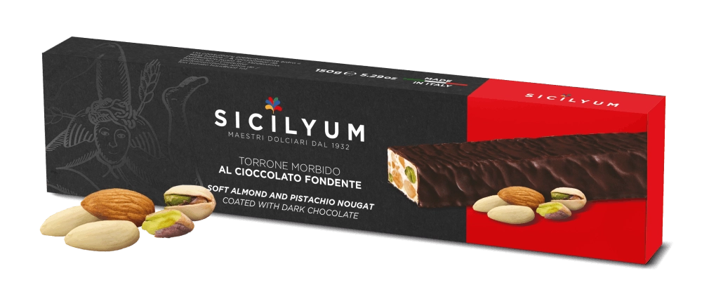 Sicilyum, Soft Nougat with Dark Chocolate , by Dais 5.29 oz