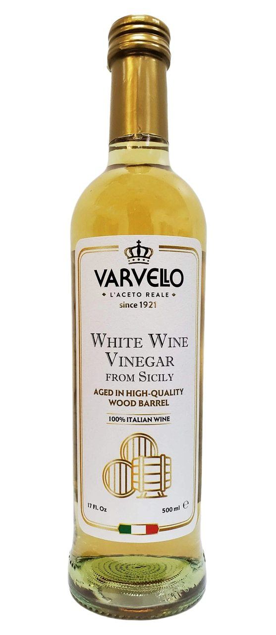 Varvello White Wine Vinegar Aged in Wooden Barrels, 17 oz